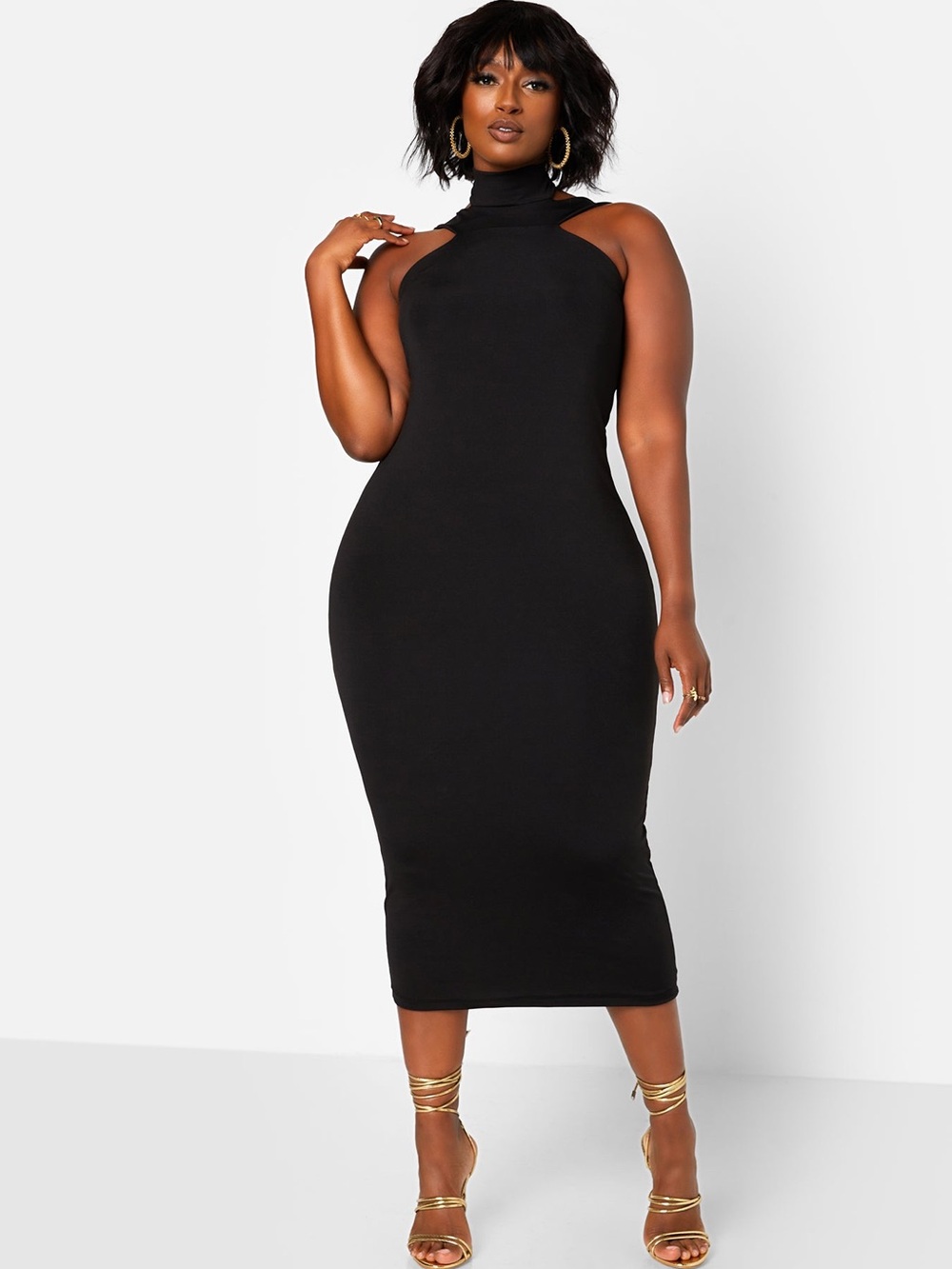 Rebdolls Poise Cotton Midi Bodycon Dress